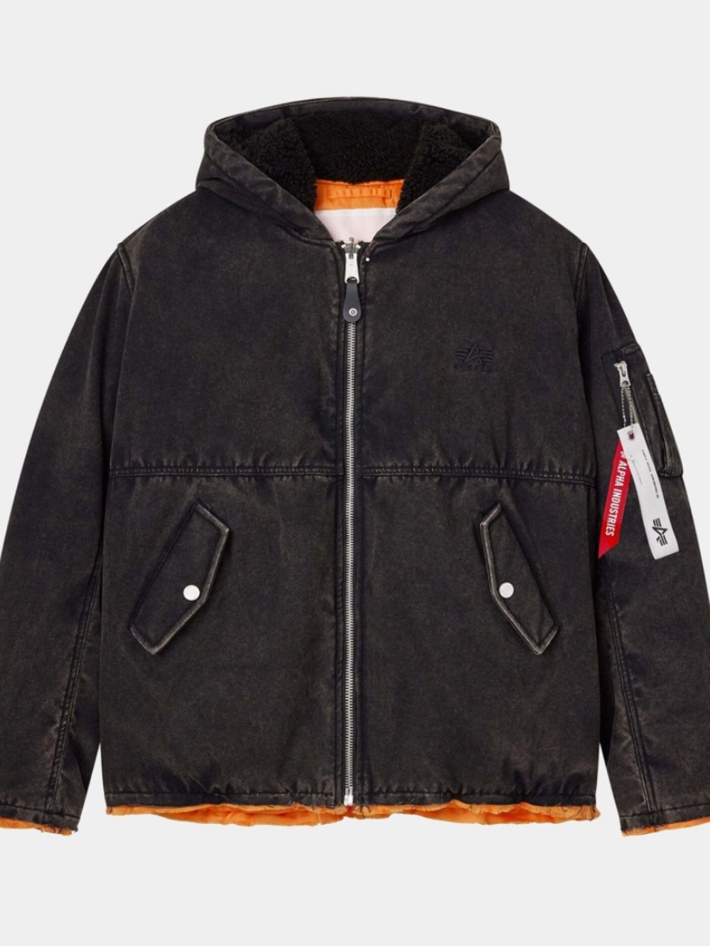 PURPLE X ALPHA HOODED BOMBER